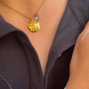 Collier SAND DOLLAR - Océan Vibes - Perle d'eau douce bleu ciel(2)